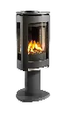 Jotul GF370 Noir avec média de verre noir et panneaux réfléchissant en verre