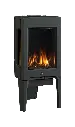 Poêle en fonte noir mât GF de Jotul avec média de verre noir avec panneaux de réflexion